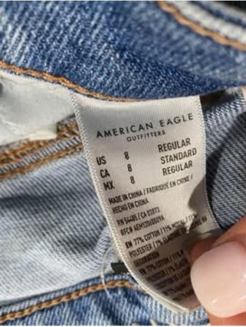 American Eagle Outfitters Light Blue Ripped Skinny Jeans Size 8 - Picture 5 of 5